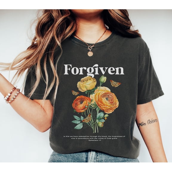 Forgiven Shirt, Saved by Grace Shirt, Christian Shirts for Women, Forgiven Tshirt, Faith Shirt, Jesus Shirt, Boho Christian TShirt, Hope Tee All Size S-5Xl