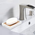 thumbnail image 2 of Luxspire Bamboo Soap Dish, Resin Soap Holder with Drainage, Wooden Soap Dish for Shower, Bathroom, Sink, Kitchen and Countertop, Gravel White, 2 of 8