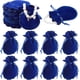 thumbnail image 1 of 100 bolsas de terciopelo con cordón, 9,5 x 7,5 cm, color azul, para joyería, regalo de Navidad, boda, cumpleaños, fiestas., 1 of 9