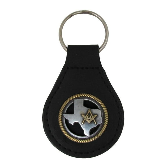 Masonic Leather Keyfob Texas Mason Car Truck Keyring