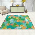 thumbnail image 3 of Dreamtimes Hibiscus and Pineapples Lightweight Carpet Mats, 5'3" x 4' Area Soft Rugs, Floor Mat Rug Home Decoration for Kids Room Living Room, 63"x 48", 3 of 6