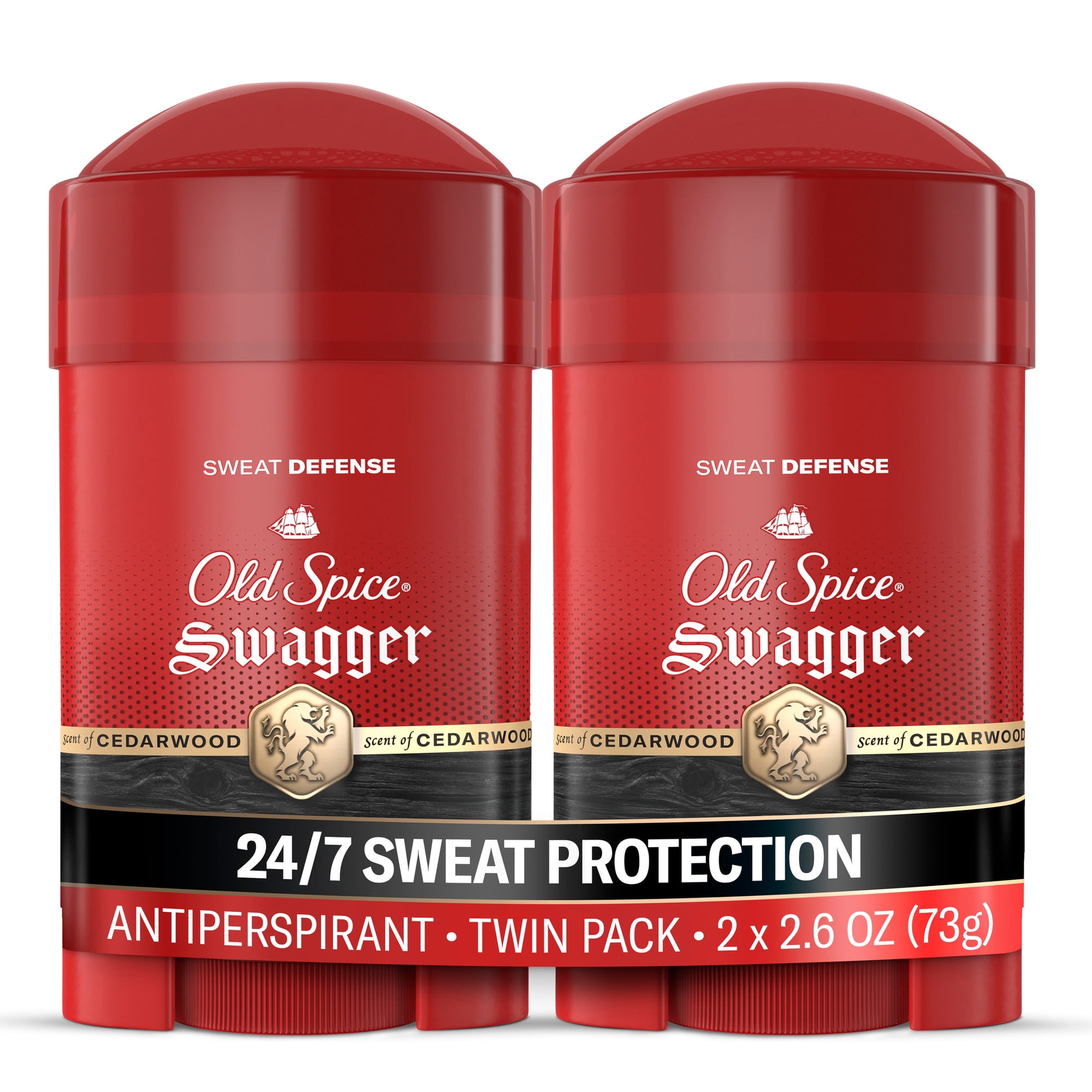 Old Spice Deodorant for Men, Red Collection, Antiperspirant, Long-Lasting Fragrance, Swagger Scent, 2.6 oz, Twin Pack