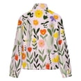 thumbnail image 6 of Jackets for Women Winter Coat Jackets Flannel Stand Collar Jacket(Pretty Pastel Floral Garden Art,Size:S-4XL), 6 of 7