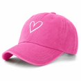 thumbnail image 2 of WMNTST Unisex Baseball Caps Heart Embroidered Washed Cap Curved Brim Adjustable Outdoor Sports Hats, 2 of 4