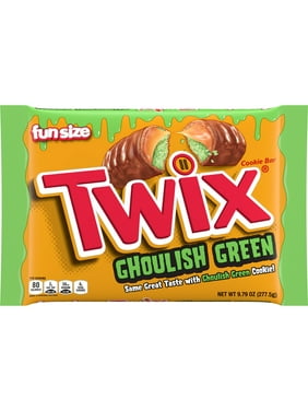 Twix Ghoulish Green Fun Size Halloween Chocolate Bars - 9.8 oz Bag