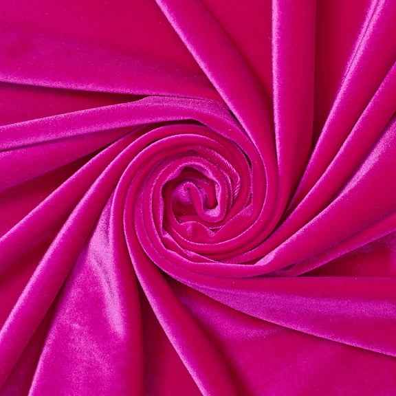 Stretch Velvet Fabric 60'' Wide by the Yard for Sewing Apparel Costumes Craft (Hot Pink)
