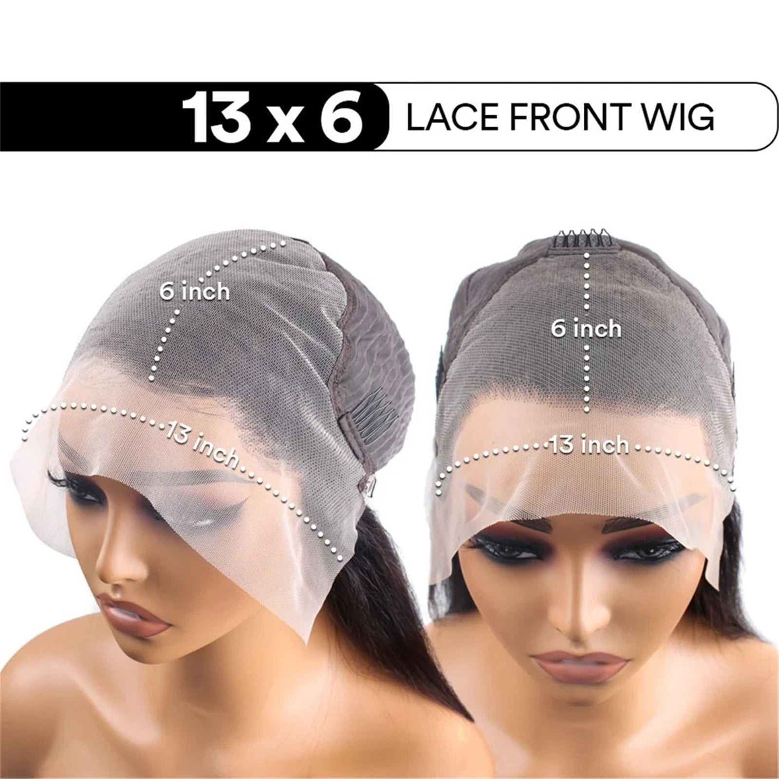 13x6 Body Wave Lace Front Wigs Human Hair 200 Density HD Transparent Pre Plucked Wig