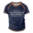 thumbnail image 1 of Men's Raglan T-shirt Retro Short Sleeve Round Neck Letter Printing TopsM, 1 of 3