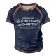 thumbnail image 1 of Men's Raglan T-shirt Retro Short Sleeve Round Neck Letter Printing Tops 3XL, 1 of 4