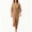 (Fashion 129)Khaki, variant on Aimik Women's V-Neck Short Sleeve Twist Front Slit Midi Dress Ruched Bodycon Elegant Evening Cocktail Dress