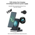 thumbnail image 3 of 3-in-1 Magnetic Wireless Charger with LED – Foldable Charging Compatible Iphone,Apple Watch, Android,Black, 3 of 11