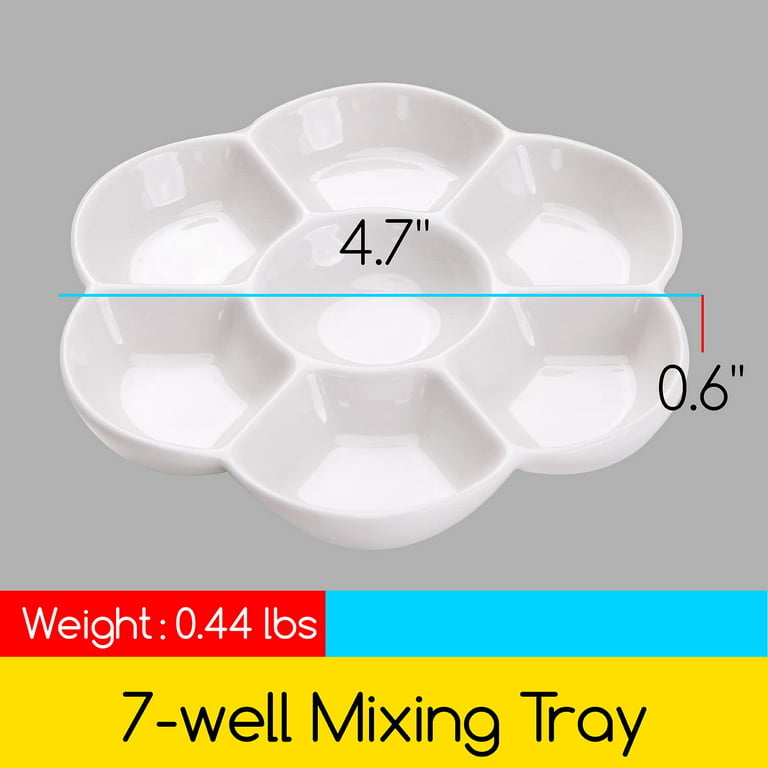 Painting Palette 6 PCS Painting Palette, 10 Wells Round Paint Palette Tray  Metal Paint Mixing Palette Tray