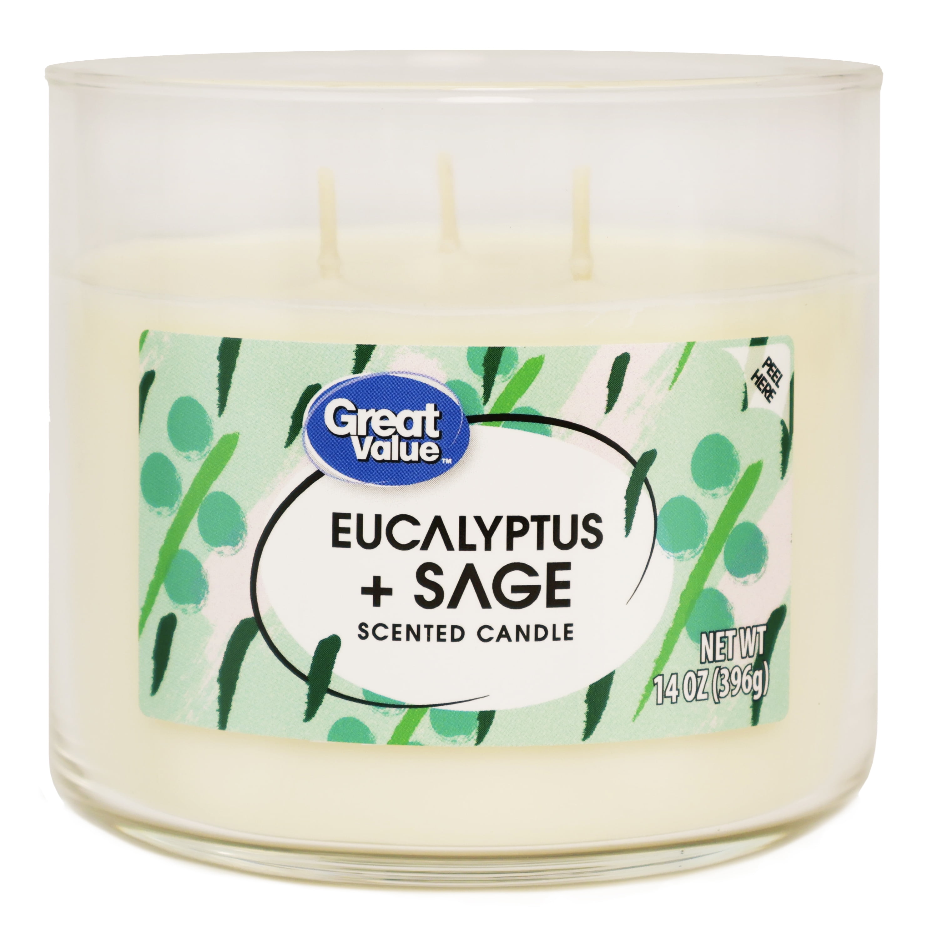 Great Value Eucalyptus & Sage Candle, 14 oz