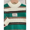 thumbnail image 5 of Suealasg Little Boys Sweater Baby Fall Winter Clothes Striped Print Crew Neck Long Sleeve Knit Pullovers Tops Kids Toddler Boys Warm Knitwear 1-6 Years, 5 of 6