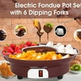 thumbnail image 2 of Electric Fondue Pot Set Chocolate Melting Pot with Detachable Party Serving Tray Cheese Candy Dessert Melts Movie Night Supplies & Housewarming Gifts, 2 of 7