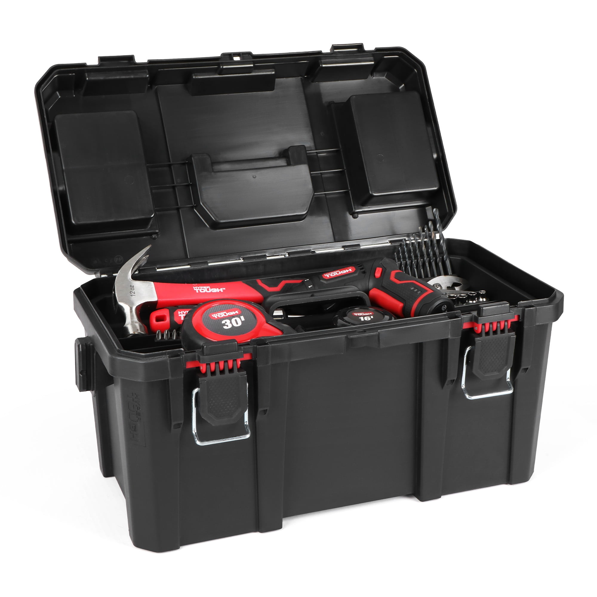 Hyper Tough 19-Inch Toolbox with Small Parts Organizer, Heavy-Duty Resin Tool Storage