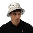 thumbnail image 4 of Kll Geometric Triangle Bucket Hat for Women Men Packable Travel Beach Sun Hat Outdoor Rave Accessories Reflective Fisherman Cap, 4 of 6