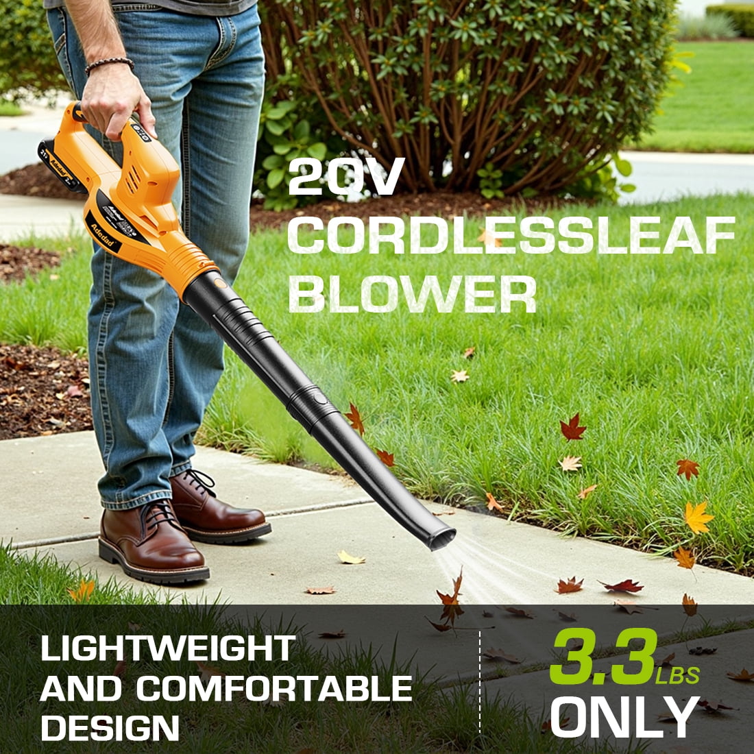 20V Cordless Leaf Blower 150MPH Handheld Electric Blower with Battery & Charger Variable Speed Battery Powered Blowers for Lawn Care Yard Patio Dust Remove, Lightweight & Portable Mini Leaf Blower
