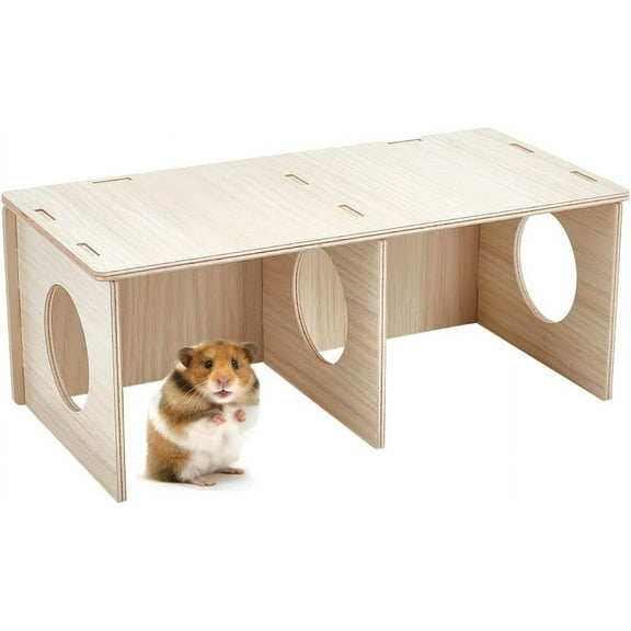 1set Hamster Secret Peep Shed Chamber Hamster Hideout Wooden House Chamber Small Animal Pets Tunnel Exploring Secret Peep Shed for Dwarf Hamsters Syrian Hamsters Hedgehogs Rats Mice