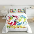 thumbnail image 2 of jejeloiu Handball Sport Game Full Size Comforter Sets,Watercolor Graffiti Hippie Bedding Sets For Boys Kids Reversible 3pcs, 2 of 8
