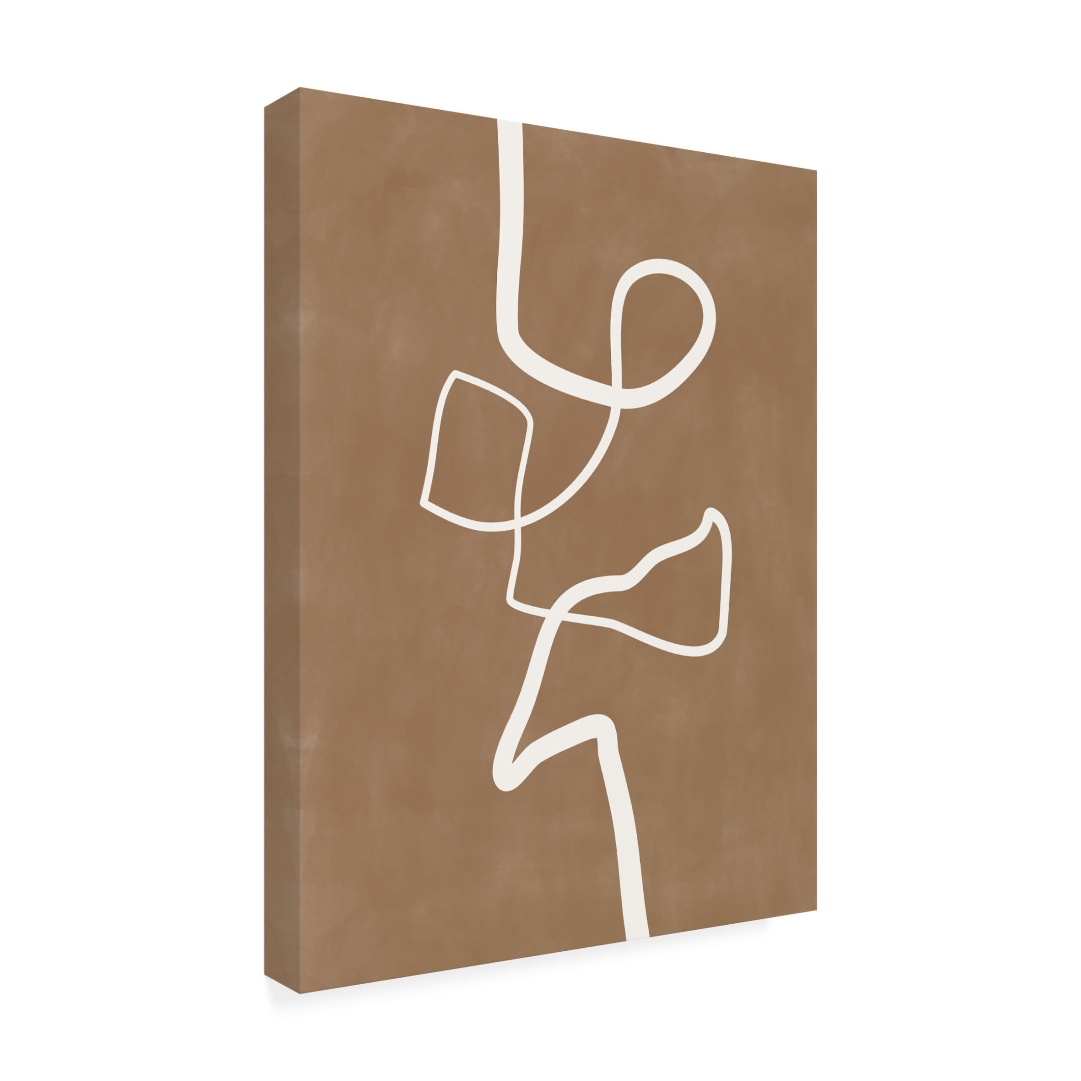Trademark Fine Art Elena Ristova  Brown Single Line Artwork Canvas Wall Art