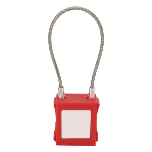 Lockout Tagout Lock, Brass Stainless Steel Steel Cable 85mm Shackle With 2 Key For Industrial Shutdown Isolation Red