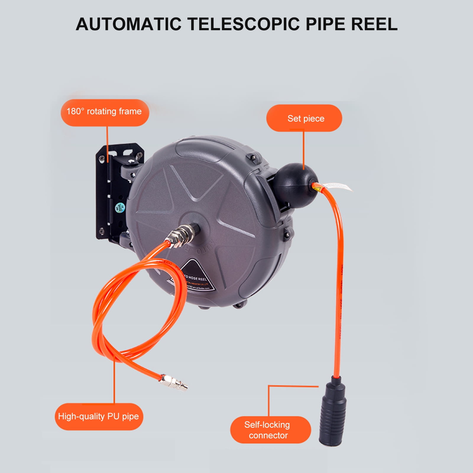 Car Automatic Retractable Hose Reel Heavy Duty 180 Degree Bracket Telescopic Air Drum Reel For Garden Hose Reel