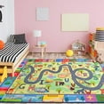 thumbnail image 4 of YJ.GWL Kids Play Mat Educational & Fun Learning Rug Soft Animal Print Area Rugs Carpet for Kids Room Bedroom Playroom,Green & Colorful,4x6 Feet, 4 of 8