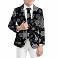 thumbnail image 2 of DHFJKG Boys Christmas Suit Jackets Formal Party Coat Xmas Printed Long-Sleeve Button-Front Slim-Fit Stretch Blazer For 3-14 Years Old Kids Soft Festive Wear, 2 of 5