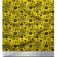 thumbnail image 1 of Soimoi Yellow Heavy Satin Fabric Leaves & Floral Folk Art Decor Fabric Printed Yard 54 Inch Wide, 1 of 3