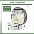 thumbnail image 3 of Gymax 2 PCS Patio Wicker Lounge Basket Set Oversized Egg Chair w/ Soft Cushions, 3 of 6