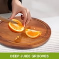 thumbnail image 3 of RGHJAR-Round Acacia Wood Cutting Boards for Kitchen Meat Small Wooden Charcuterie Boards Decorative Bread Serving Cheese Board Chopping Board Butcher Block Circle Pizza Board Charcuterie Tray Food Pl, 3 of 3