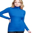 thumbnail image 3 of Women‘s Long Sleeve Rib Turtleneck Top Pullover Sweater L RED, 3 of 6