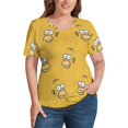 thumbnail image 4 of Simpsons Women's Shirt V-Neck Breathable Short-Sleeve T-Shirt Casual Fashion Tee Soft & Trendy Blouse S, 4 of 8