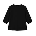 thumbnail image 4 of ClodeEU Women's Square Neck 3/4 Sleeve Blouse,Casual Lace Trim Top with Pleated for Summer Black,Women's Plus L, 4 of 5