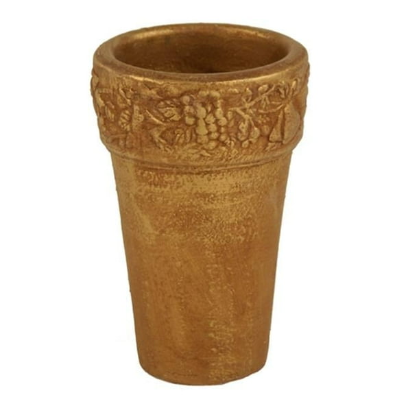 DDI DDI-151D Aged Gold Finish French Pot with Decorative Relief  - Pack of - 2