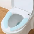 thumbnail image 2 of 2-Ply Waterproof Non-Slip Toilet Mat, Universal Stick-On Toilet Seat Cushion for Bathroom, Fits All Toilets, Easy to Install, Tear-Resistant, Comfort & Hygiene​​(Blue), 2 of 6