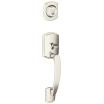 Schlage F58-GRW Greenwich Single Cylinder Exterior Entrance Handleset from The F, Polished Nickel