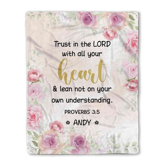 Customizaholic Christian Blanket, Custom Name Blanket, Scripture Blanket, Bible Verse Blanket
