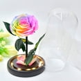thumbnail image 4 of Fiudx Rosa de Cristal con Diseño Romántico de Led, Base de Madera y Vidrio de Borosilicato de Alta Calidad, Elegante Decoración para El Hogar, Ideal para San Valentín y Bodas, Luz Cálida, Tamaño 13 X, 4 of 4