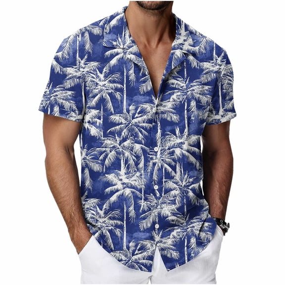 Hawaiian Shirt for Men Cotton,Mens Hawaiian Shirt Short Sleeve Button Down Shirts Casual Tropical Floral Summer Beach Vacation Shirts
