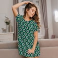 thumbnail image 3 of Picia Peacock'S Tail Pattern Women’s Nightdress – Casual Short-sleeved Loose-Fit Sleepwear, Soft Cotton Short-Sleeve Sleep Shirt for Relaxation & Comfort, 3 of 6