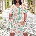 thumbnail image 2 of Floral Pattern Peach Green Design Summer Dresses for Women Beach Boho, 2 of 5