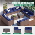 thumbnail image 5 of Clouddwell 14 Piece Patio Furniture Set Wicker Rattan Patio Conversation Set Outdoor Sectional Sofa Set with Coffee Table and Blue Cushions, 5 of 6