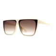 thumbnail image 1 of Inset Lens Square Flat Top Plastic High Temple Sunglasses Ivory Brown, 1 of 4