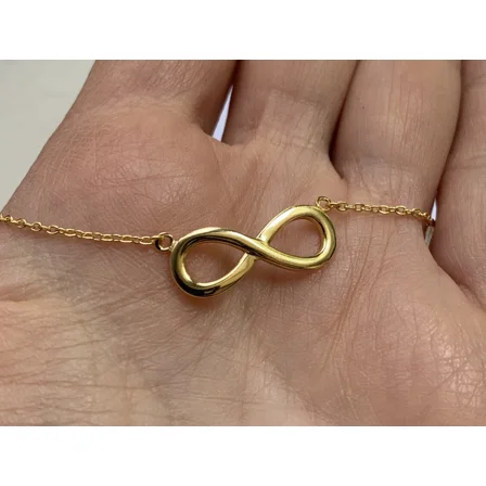 Charm Infinity eternity Pendant Necklace in 14k yellow gold plated