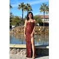thumbnail image 4 of Vestido de fiesta Ymeipaodw con lentejuelas, sirena, espalda abierta, talla 4, naranja, 4 of 9