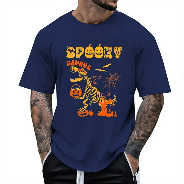 Men's Graphic T Shirts Casual Short Sleeve Tees For Daily Wear Halloween Comfortable Breathable Blend Trendy Printed Top For Spring Summer Fall