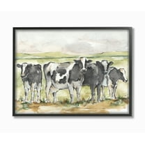 Stupell Industries Cow Pasture Farm Landscape Animal Watercolor Painting Framed Wall Art by Ethan Harper