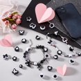 thumbnail image 5 of 170pcs 17 Styles Black and White Acrylic Beads Heart Acrylic Beads Flower Butterfly Candy Star Kawaii Beads Loose Spacer Beads for DIY Jewelry Making Handmade DIY Crafts Keychain, 5 of 6